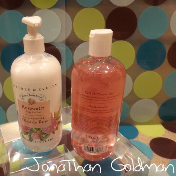 PAIR of Crabtree & Evelyn Rosewater Bath and Shower Gel and Body Lotion NEW - Picture 2 of 3